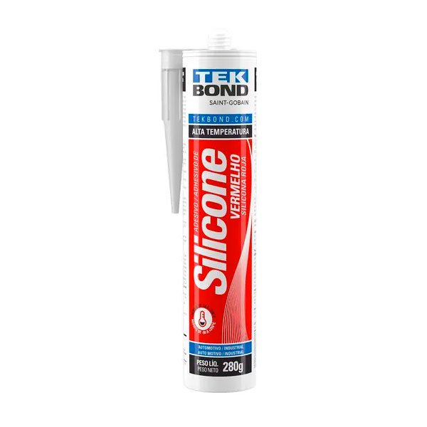 Silicone Acético Alta Temperatura Vermelho 280g Tekbond Silicone Acético Alta Temperatura Vermelho 280g Tekbond