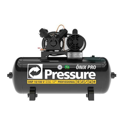 Compressor de Ar 10 pes 100 Litros 2 CV - Trifásico 220/380V - ONP 10/100 V - Pressure