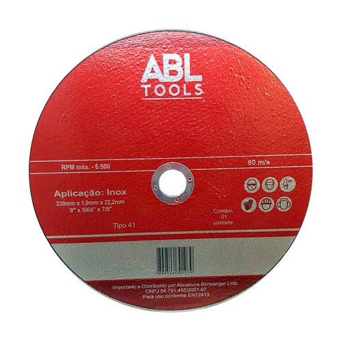 Disco de Corte 9" - 230 X 1,9 X 22,2mm ABL Berwanger