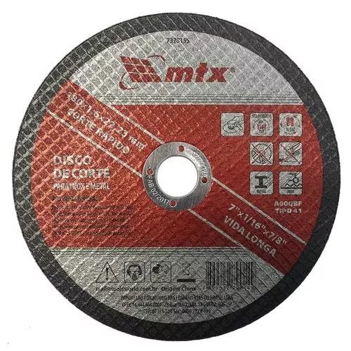 Disco de Corte Metal 7" 180 X 1,6 X 22mm MTX