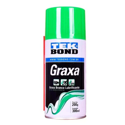 Graxa spray lubrificante 300ml/200g branca alta resistência Tekbond