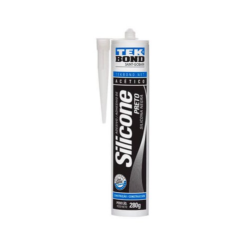 Silicone acético 280g preto anti fungo Tekbond