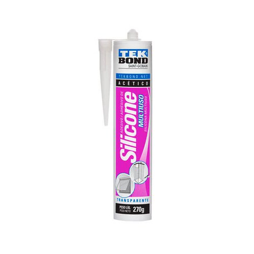 Silicone acético multiuso 270g transparente Tekbond