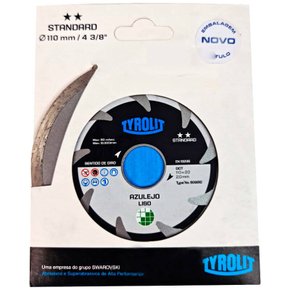 Disco de Corte Diamantado 110mm X 3/8"Liso Standard Tyrolit