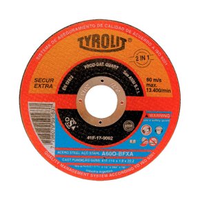 Disco de corte inox 4.1/2"X1.0mmX7/8" Secur Tyrolit 677988
