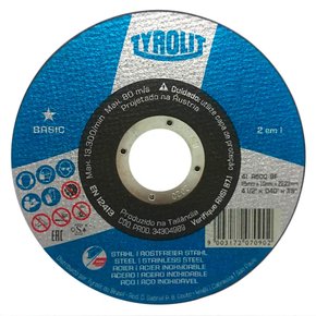 Disco de Corte Inox 4.1/2 X 1,0MM X 7/8 Basic 2in1 Tyrolit 34304989