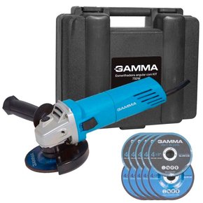 Esmerilhadeira Angular 750W Kit com Disco 4.1/2 Gamma G1910KBR2