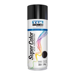 Tinta spray preto brilho alta temperatura350ML Tekbond