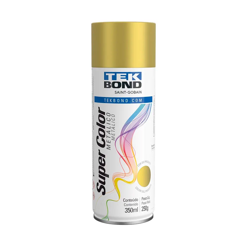 Tinta Spray Dourado Metálico 350ml / 250g Tekbond Tinta Spray Dourado Metálico 350ml / 250g Tekbond